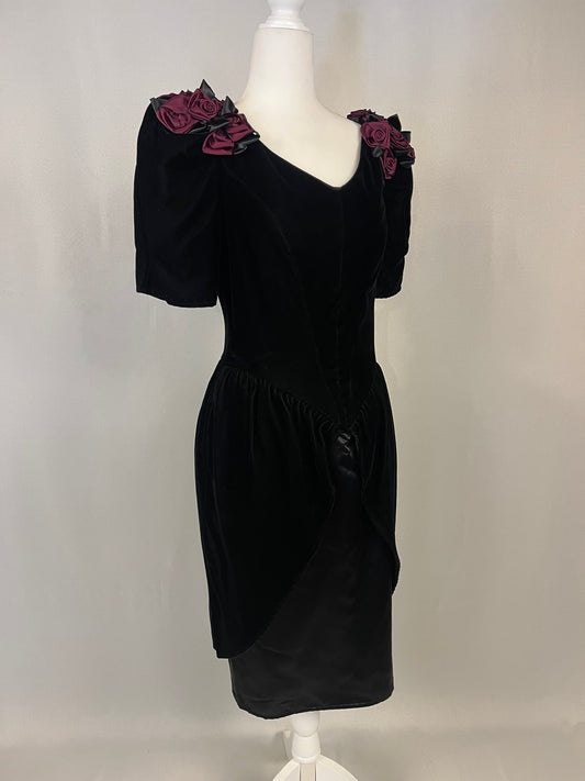 80’s Purple Roses Cocktail Dress