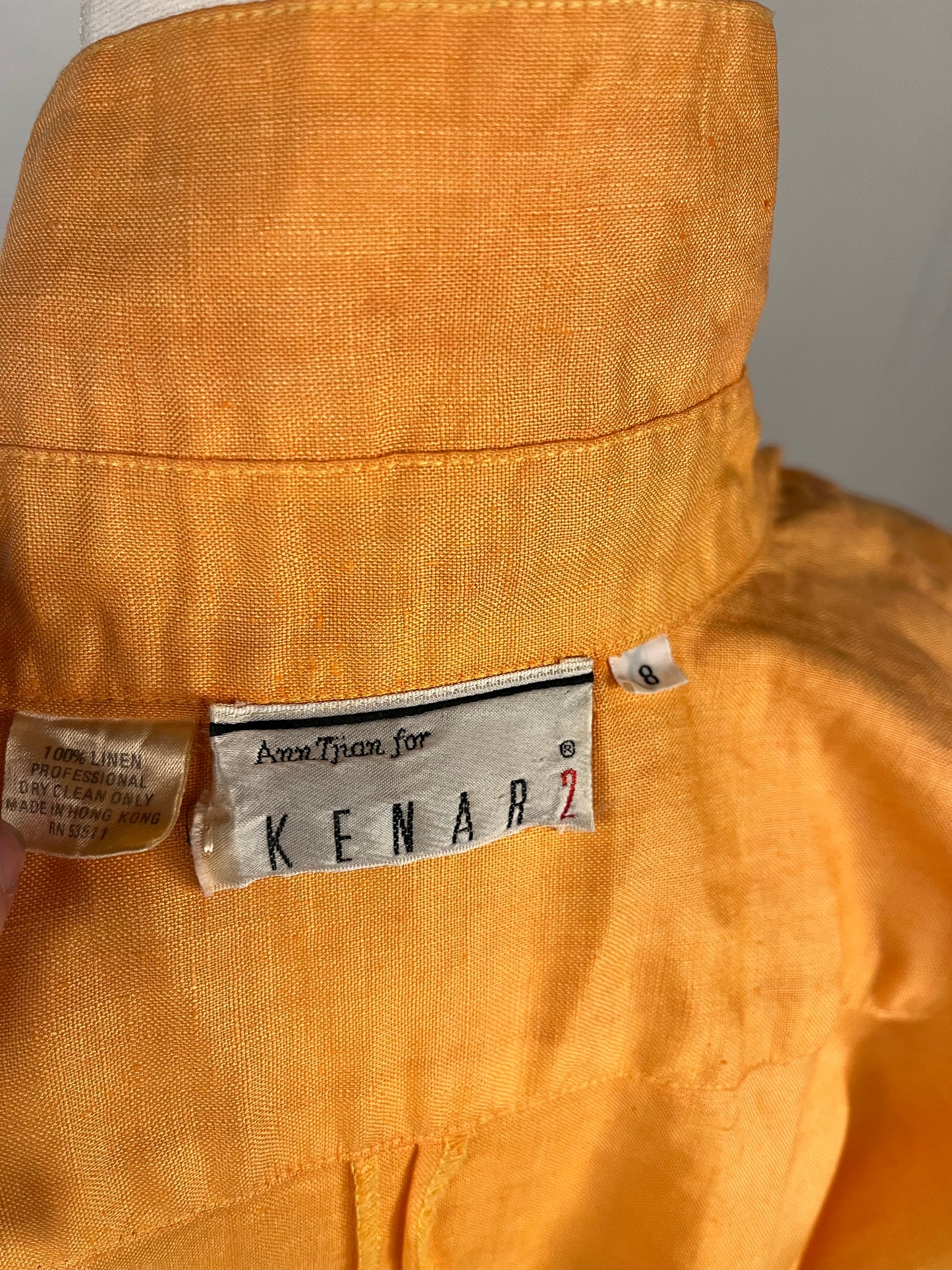 80’s Tangerine Linen Dress