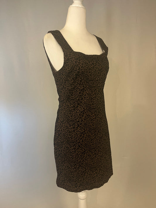 Y2K Velvet Cheetah Print Mini Dress