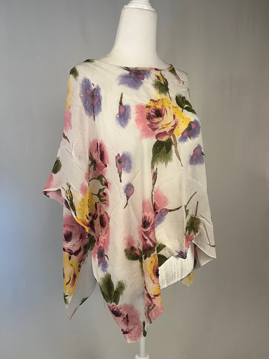 Y2K Beaded Floral Shawl