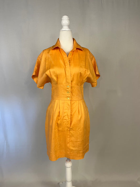 80’s Tangerine Linen Dress