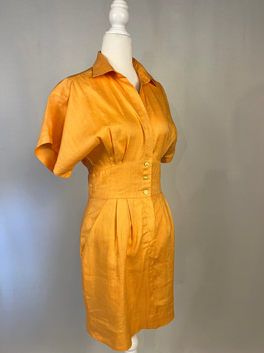 80’s Tangerine Linen Dress