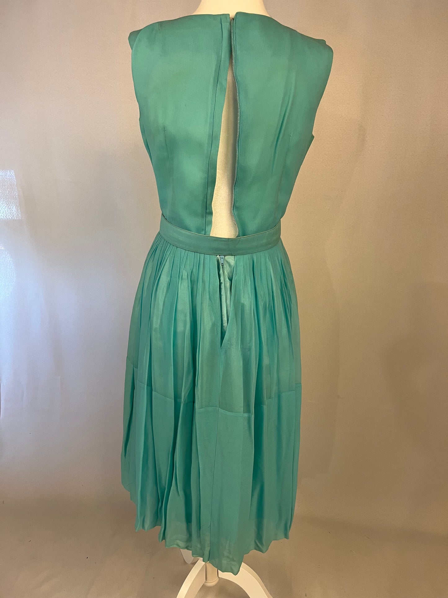 50’s/60’s Teal Crepe Chiffon Dress