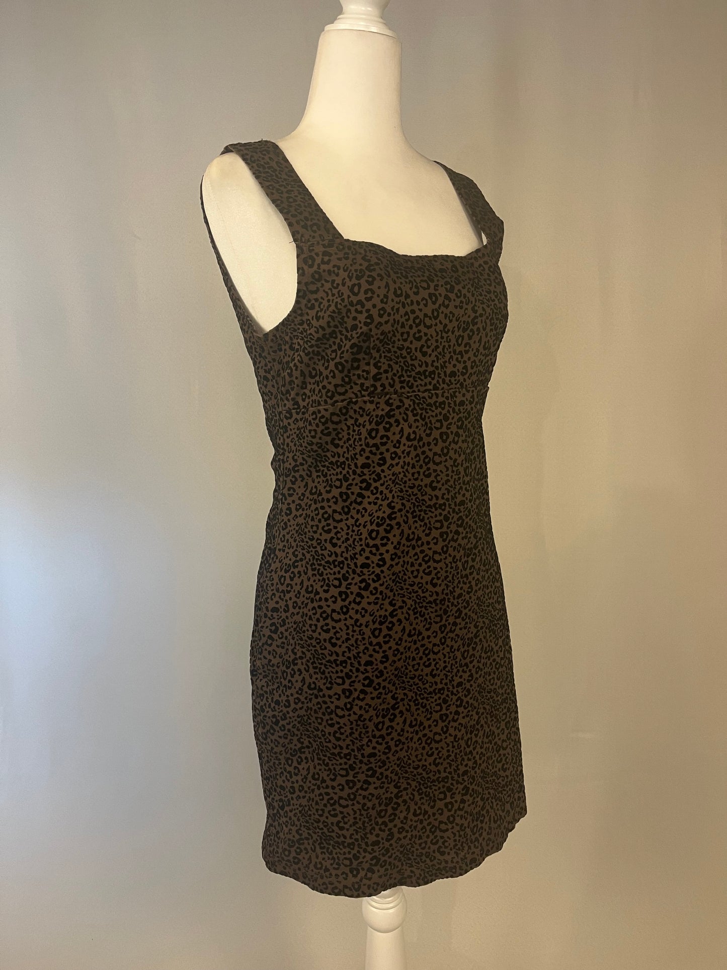 Y2K Velvet Cheetah Print Mini Dress