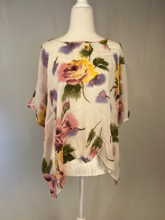 Y2K Beaded Floral Shawl