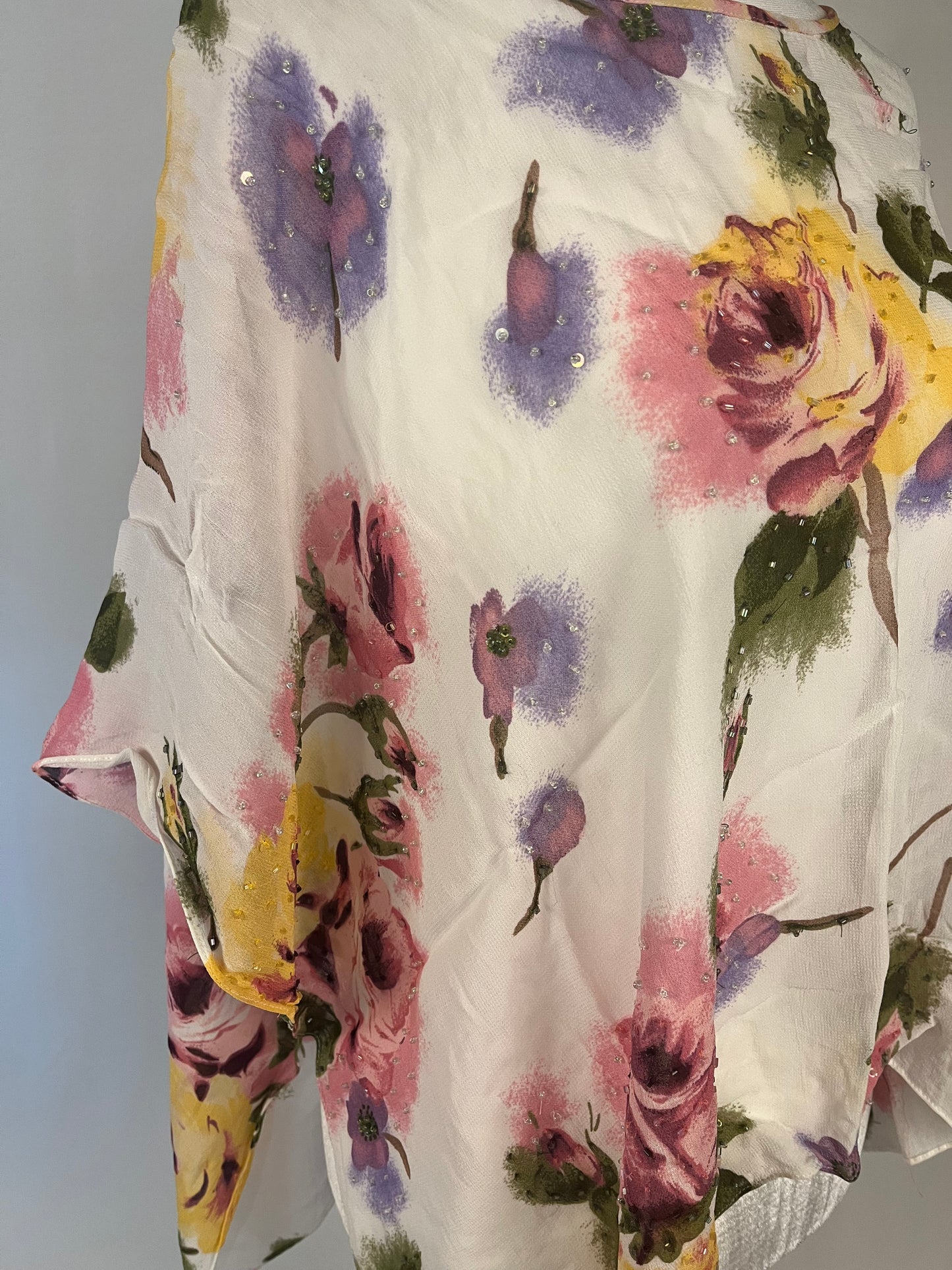 Y2K Beaded Floral Shawl